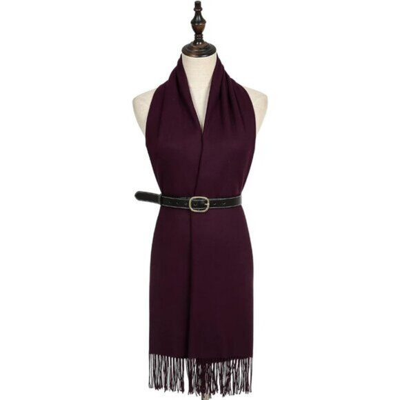 ⚡Women's Dark Purple Pashmina Evening Dress Bridesmaid Winter Warm Long Scarf - Picture 4 of 8